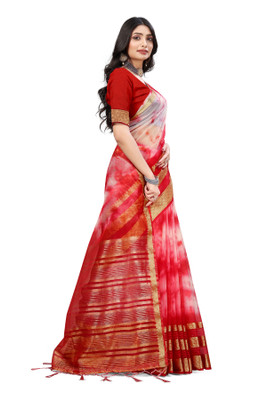 Aarunika SST Printed Bollywood Organza Saree(Red)