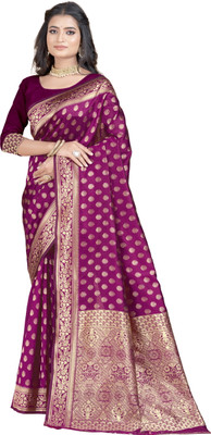 DHAYNAAND REEWA FASHION Woven Banarasi Jacquard Saree(Maroon)