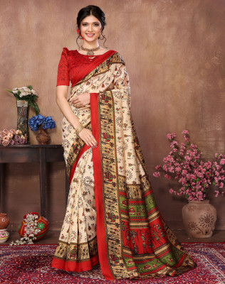 YASHIKA Printed Bollywood Art Silk Saree(Red)