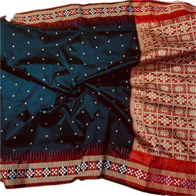 SHOPEEZY TEX FAB Woven Sambalpuri Art Silk, Silk Blend Saree(Black)