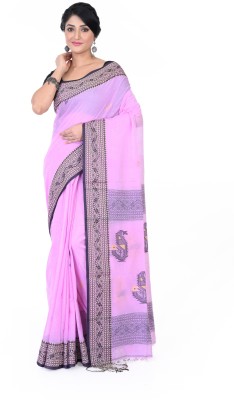 TANTUJA BENGAL HANDELOOM Self Design Handloom Handloom Pure Cotton Saree(Pink)