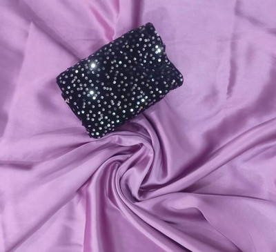 Dhanush Creation Solid/Plain Bollywood Satin Saree(Purple)