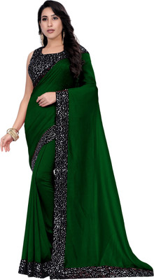 Snehdeep Embellished Bollywood Lycra Blend Saree(Black)