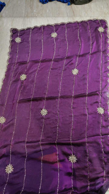 VS Fashion Embroidered Daily Wear Art Silk Saree(Purple)