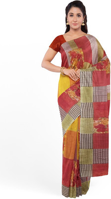 Suntex Floral Print Bandhani Georgette Saree(Multicolor)