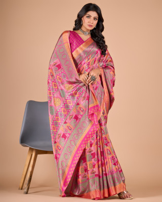 nirmal creation Printed Bollywood Chiffon Saree(Multicolor)