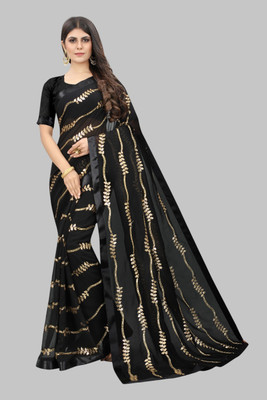 Aika Embroidered Bollywood Georgette Saree(Black)