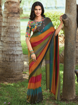 Tasrika Embellished Bollywood Chiffon Saree(Multicolor)
