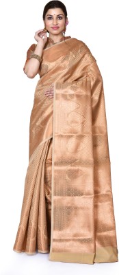 RASM Woven Handloom Silk Blend Saree(Brown)