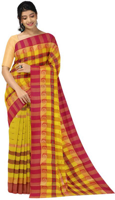 Maa laxmi saree center Self Design Tant Pure Cotton Saree(Mustard)