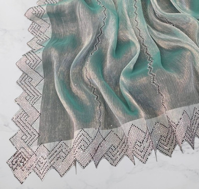 VarniRaaj Fashion Embellished Bollywood Jimmy choo Saree(Light Blue)