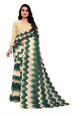 Aai shree khodiyar Solid/Plain Bollywood Georgette Saree(Beige)