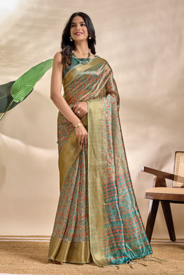 Dhanlaxmi sarees Printed Daily Wear Silk Blend, Jacquard Saree(Multicolor)