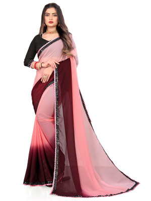 Fashion Day Self Design Bollywood Georgette Saree(Pink)
