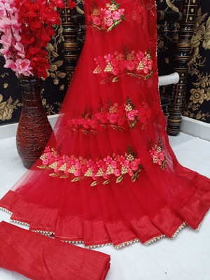 PATLANI STYLE Embroidered Bollywood Net Saree(Multicolor)