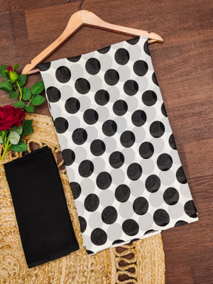 Anand Sarees Polka Print Daily Wear Georgette Saree(Pack of 2, White, Black)