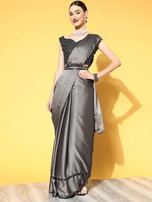 Divastri Embellished Bollywood Georgette Saree(Grey)