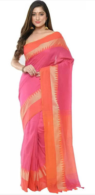 Shrutisareeghar Solid/Plain Narayanpet Pure Cotton Saree(Pink)