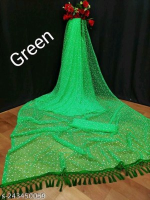 Suali Embellished Bollywood Net Saree(Light Green)