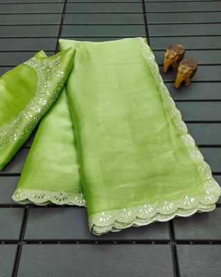 SHUBHDRASHTI NX Self Design Bollywood Organza Saree(Grey)