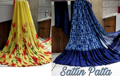 Sitanjali Printed Daily Wear Georgette Saree(Pack of 2, Multicolor)