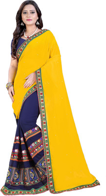 Arriva Fab Embroidered Bollywood Georgette Saree(Multicolor)