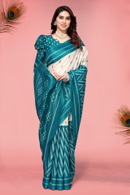 Winza Designer Printed, Self Design, Floral Print Daily Wear Cotton Blend, Cotton Silk Saree(Blue)