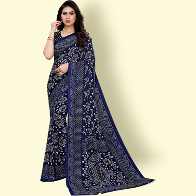Grubstaker Printed Daily Wear Georgette Saree(Multicolor)