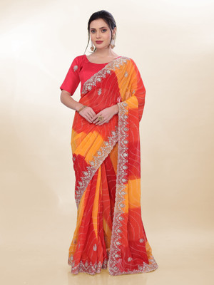 ZARISTACREATION Self Design Bollywood Georgette Saree(Red)