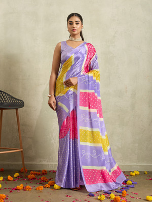 Rachna Embellished Bollywood Satin Saree(Purple)