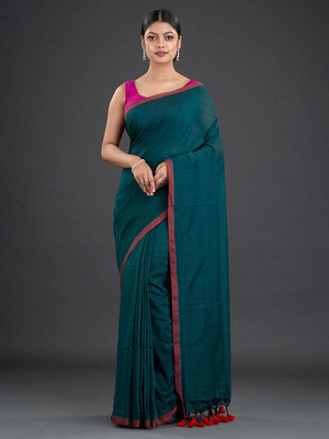 Joyguru Textile Self Design Handloom Cotton Blend Saree(Multicolor)