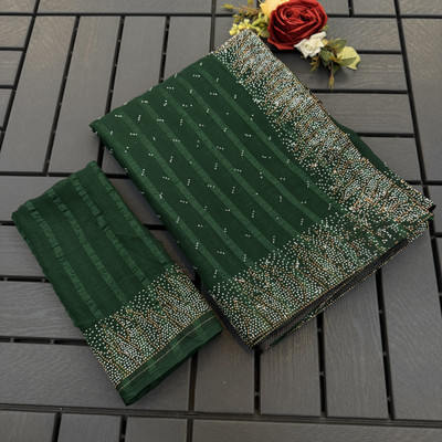 ZOYAL ENTERPRISE Embellished Bollywood Georgette Saree(Green)