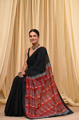 CRAFTWELL Self Design Handloom Pure Cotton Saree(Multicolor)