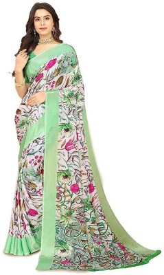 manoj kumar Self Design Handloom Chiffon Saree(Multicolor)