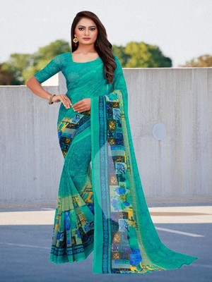 Suali Printed Bollywood Georgette Saree(Multicolor)