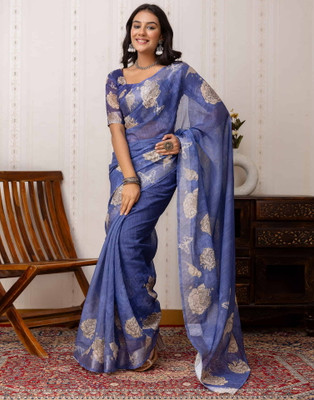 FABART CRETION Woven Bollywood Art Silk Saree(Blue)