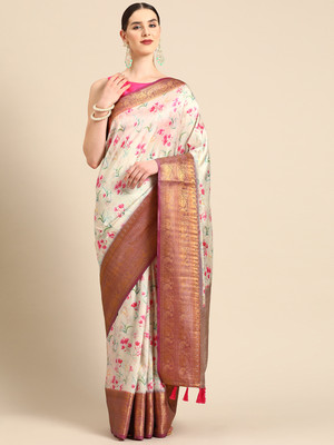 Divastri Digital Print Banarasi Art Silk Saree(Beige)