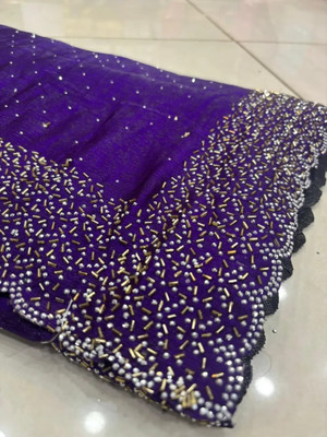Queenhive Self Design, Embellished Daily Wear Jimmy choo Saree(Blue)