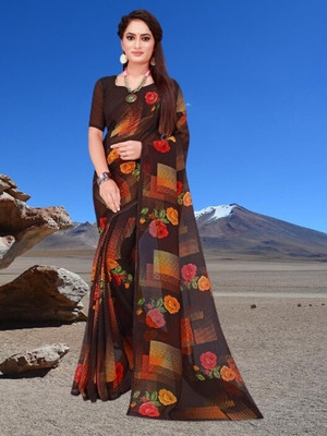 Saadhvi Digital Print Bollywood Georgette Saree(Multicolor)