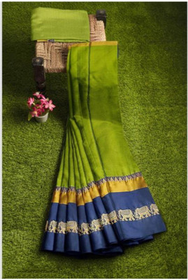 MORTAL TEXTILE R Animal Print Assam Silk Cotton Silk Saree(Multicolor)