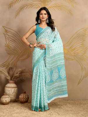 SHANVIKA Floral Print Daily Wear Pure Cotton Saree(Multicolor)