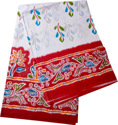 sheeisqueen Floral Print Bhagalpuri Handloom Cotton Silk, Pure Cotton Saree(Multicolor)