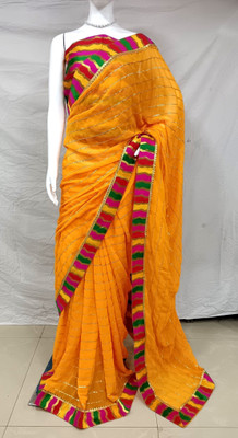 Sareez House Self Design Bollywood Georgette Saree(Gold)