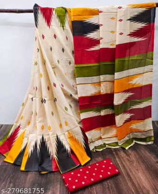 MAANVIT Self Design Bollywood Linen, Cotton Linen Saree(Multicolor)