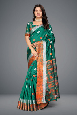 PRIYANSH CREATION Woven Bollywood Cotton Silk Saree(Light Green)