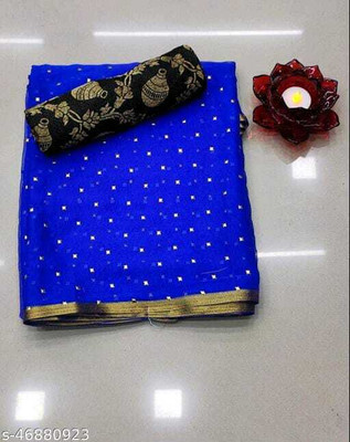 ELEGENCE FAB Embellished Daily Wear Chiffon Saree(Blue)