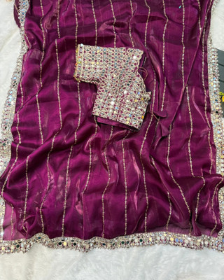 jashvicreation Embroidered, Embellished Bollywood Georgette Saree(Pink)