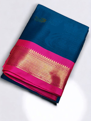 ns collection Embellished Kanjivaram Cotton Silk Saree(Multicolor)