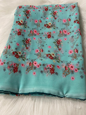 bhavika silk mills Floral Print Daily Wear Georgette Saree(Blue)