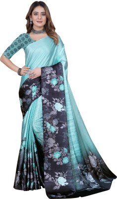 INITHI Digital Print Bollywood Crepe Saree(Multicolor)